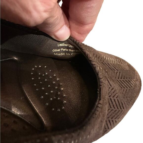 Trotters Brown Herringbone Suede Loafers Womens Size 8N Shoes - Picture 7 of 8